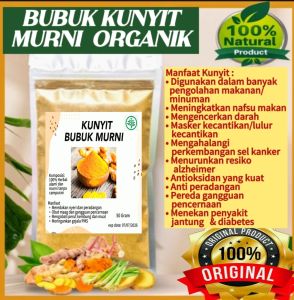 KUNYIT BUBUK ORGANIK MURNI 50 GRAM