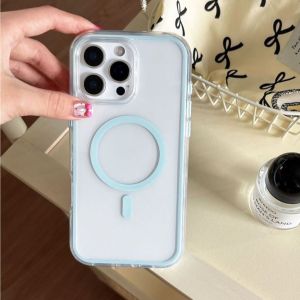 TAOYUNXI | Luxury 2 IN 1 For Magsafe Clear Phone Case For iPhone 17 Pro Max 15 16 13 14 11 12 Pro Max Magnetic Wireless Charging Soft Cover