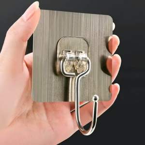 Combo Móc Dán Tường Inox Siêu Dính Treo Đồ Nhà Bếp Nhà Tắm Đa Năng Kèm Móc Treo Đồ Tiện Lợi