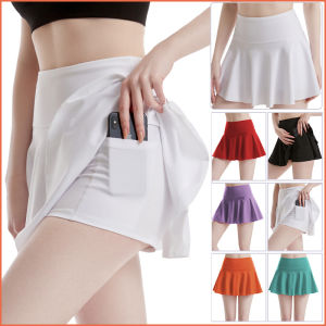 New Spring Summer Womens Yoga Skirt Pants Fitness Tennis Short Skirts Anti-Light Running Leisure Sports Wear Half-length Skirts