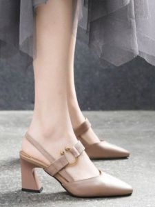 Summer New Fashion Backless Casual Womens Sandals Horse Hoof Heel Thick Heel High Heel Low Top round Head Rubber Bottom Shoes