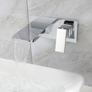 AZOS | Matt Gold Hot & Cold Brass Wall Mounted Faucet