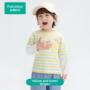 Purcotton | Cotton Basic Striped Kids T Shirt