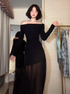 CHANGTONG | Đầm Dây Một Vai Gọn Eo Kiểu Hepburn