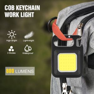 【Melody】Multifunctional LED Light Mini Keychain Light Portable Flashlight COB Work Light #HL0174#