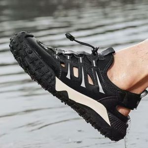 Summer Beach Sandals For Men Mesh Casual Shoes Mens Lazy Hole Shoes Breathable Hiking Shoes For Men