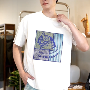 (JUN)xMoreloop เสื้อยืดผู้ชาย Rectangle Tiger (Collaborative T-shirt Project)