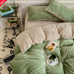 Winter Thick Milk Velvet Flannel Coral Velvet Bedding Set
