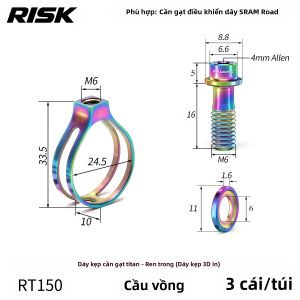 Risk | Bộ Vít Bu Lông Kẹp Cần Số Xe Đạp Bằng Hợp Kim Titan Tương Thích Với Cần Số Shimano/Sram Phụ Kiện Xe Đạp