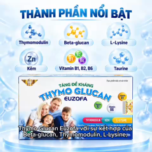 Sức khỏe vàng Thymo Glucan Eufofa Vitamin B1 B2 B6 L-Lysine hộp 3 x 10 viên