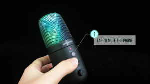 RAYHAYES USB Gaming Microphone with Colorful Light Effect for Gaming Recording Live Streaming