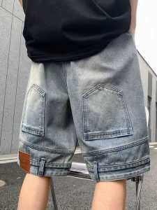 American Style Loose Fit Mens Denim Shorts Five-Quarter Casual Design Sensation Reversal Fashion Youthful Summer Wear