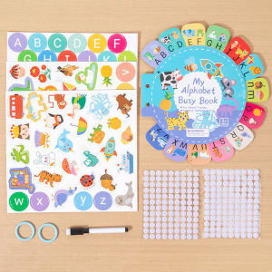 Early Education English Enlightenment BusyBook Quiet Sticker FlipBook Letter Control Pen Early Education Toys for Children