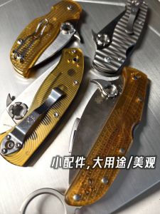 Fangya Fang Quick Opening Speed Dial Buckle Finger Ring Button Compatible with Spider Spyderco a Folding Knife and Other round Hole Blade