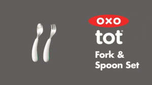 OXO Tot On-The-Go Toddler Fork and Spoon Set with Casing