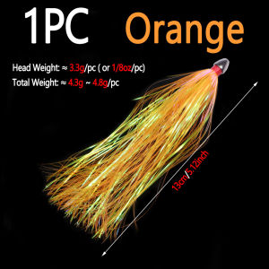 1~6pc 13cm/5.12" Sea Witch Copper Head Mylar Flash Teaser Tail Trolling Lure DIY Tuna Snapper Saltwater Ballyhoo Bass Squid Jigs