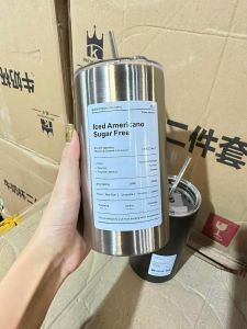 Ly Giữ Nhiệt Ice Americano Inox 304 Cao Cấp Có Nắp Đậy Ống Hút
