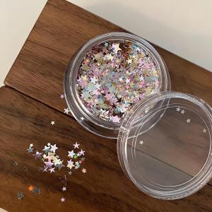 1Box 3D Silver Star Nail Art Sequins Mixed 1-3mm Starlight Nails Glitter Flakes Sparkle Pentagram Manicure Paillette Decoration