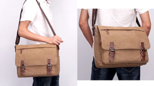 【COD- 24-hour Delivery 】 Mens Messenger Canvas Shoulder Sling Bag For Men Satchel 14.5 inch Computer bag Casual Retro Bag