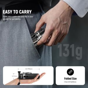 NEEWER P15 Extendable Phone Tripod Lightweight Selfie Stick Vlog Tripod Stand with Phone Clip Portable Mini Folding Travel Tripod with Bluetooth Remote Shutter for iPhone Samsung Vlogging