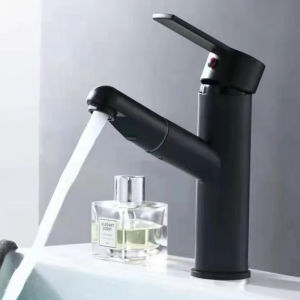 Single handle pull-out bathroom sink faucet hot and cold water countertop mount bathroom faucet accessories