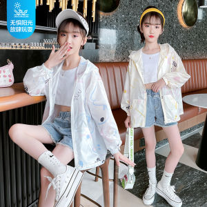 Girls Lightweight Breathable Sun Protection Clothing Summer Ten Year Old Girl Fashionable Childrens Air Conditioning Shirt Jacket
