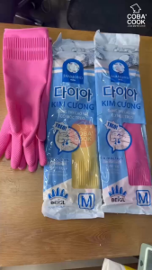 Combo 10 Găng tay cao su tự nhiên Kim Cương có móc treo 37cm