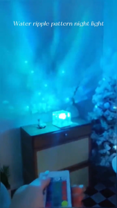 16 Colors Water Ripple Lamp with Remote Dynamic Rotating Flame Crystal Lamp Northern Lights Projector Aurora Night Light for Bedroom Decor Christmas Gifts