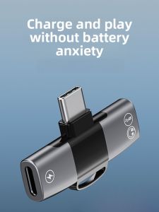 Earise | Dual Type-C Audio & Charging Adapter with Voice Call and Fast Charging Function