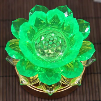 Long Burning LED Buddha Lamp Lotus Flower Lamp Home Use Battery Handheld Lotus Lamp Guanyin Lamp Ornament Plastic Material