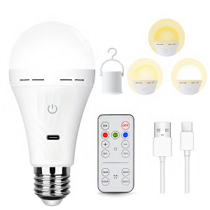 Bóng Đèn LED Không Dây Sạc USB E27 Tích Hợp Điều Khiển Từ Xa Pin 2200mAh Có Chức Năng Điều Chỉnh Độ Sáng Và Hẹn Giờ Dùng Được Trong Trường Hợp Khẩn Cấp