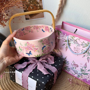 Pink Wisteria Ceramic Storage Basket