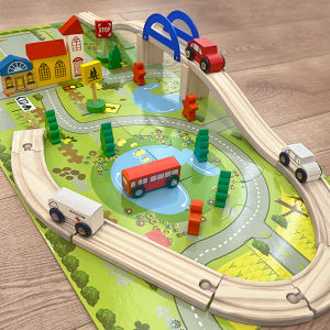 Đồ Chơi Xe Lửa Gỗ Lắp Ráp Cho Trẻ Em Đồ Chơi Giáo Dục Cho Bé Trai Quà Tặng Xe Hơi Chạy Trên Đường Ray Đồ Chơi Mô Hình Điện Từ