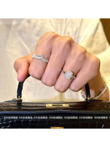 Elegant Open Ring Womens Fashion Jewelry Sugar Cube Yellow Diamond Precise Setting Alloy Ring Casual Wear Daily Wear