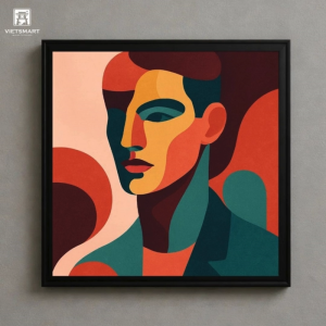 Tranh Nghệ thuật "Đen Xanh Vàng" VIETSMART ART - Acrylic 60 x 70cm