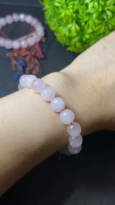 High Quality Stone Faceted Rose Quartz [LOVE AND PEACE] Bracelet (Brazil) 10mm Authentic Crystal 16cm