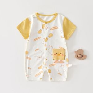 Onesie ทารกแรกเกิดน่ารักเป็นพิเศษแขนสั้นฤดูร้อนผ้าฝ้ายบางชุดนอนสําหรับเด็กทารกและเด็กผู้หญิงที่สมบูรณ์แบบสําหรับกลางแจ้ง