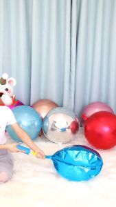 4D Foil Balloon 10/15/18/22/32 Inch Aluminum Ball Round Bobo Balloons Metal Helium Round Shape Orbz Garland Arch Décor