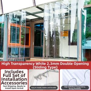 LVSEFENG | Sliding PVC Door Curtain Windproof Cold Air Blocking