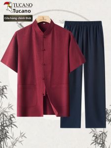 TUCANO | Bộ Áo Thun T-Shirt và Quần Ngắn Tay Trung Quốc Mới cho Nam Mùa Hè 2026 dành cho Người Giữa Tuổi và Cao Tuổi
