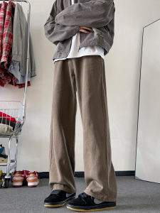 Retro American Style Mens Jeans Loose Straight Casual High Waist Zipper Fly Classic Blue Denim Straight Leg Long Trousers