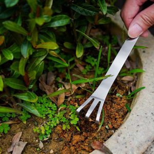 M.G.【Ready in Stock】 Stainless Steel Gardening Rake Weeding Uprooting Tool Dual Purpose Shovel 1 Piece