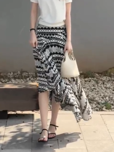 MANMI | Chân Váy A-Line Phong Cách Dân Tộc Retro