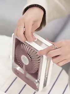 Quạt Phun Sương Mini Tích Điện Để Bàn Quạt Điều Hòa Hơi Nước Cảm Ứng Cổng Sạc USB Dung Tích 300ml - Bảo Hành 12 Tháng