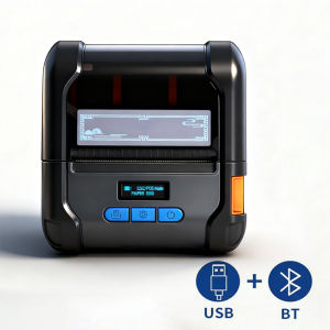Soonpos 80mm 3 inch Mini PortableThermal Printer 2 in 1 POS Receipt Printer Handheld Mobile Barcode Sticker Label Printer Support USB BT WiFi With LED Display