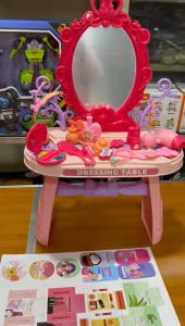 MIRACLE ONLINE SHOP Mainan Anak Perempuan Meja Rias Cermin Hairdrayer Beauty Dressing Table MakeUp