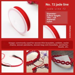 Braided Wire Chinese Knot Cord Bracelet Strand DIY Handmade Material Jade Thread Bead Rope Line 7 Dragon Boat Festival Red Rope