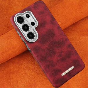 Luxury PU Leather For MagSafe Magnetic Phone Case for Samsung Galaxy S26 Edge S23 Ultra S24 S25 Plus Shockproof Protective Cover