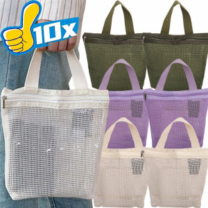 10PCS Mesh Clear Cosmetic Bag Portable Mesh Zipper Storage Pouch Travel Washing Makeup Tote Handbags Toiletry Organizer Case