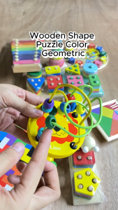 Party Gift Wooden Montessori Shape Puzzle Color Geometric Board for Party Gift Lootbag Filler